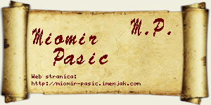 Miomir Pašić vizit kartica